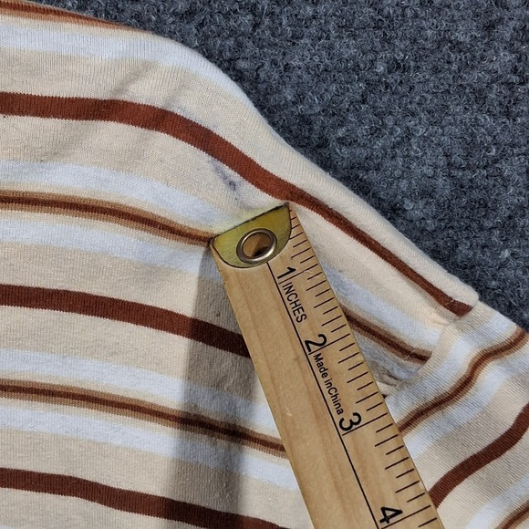 Southpole Polo Y2K Shirt Mens XL Tan Brown White Striped Pique‎ Hip Hop - Picture 7 of 12
